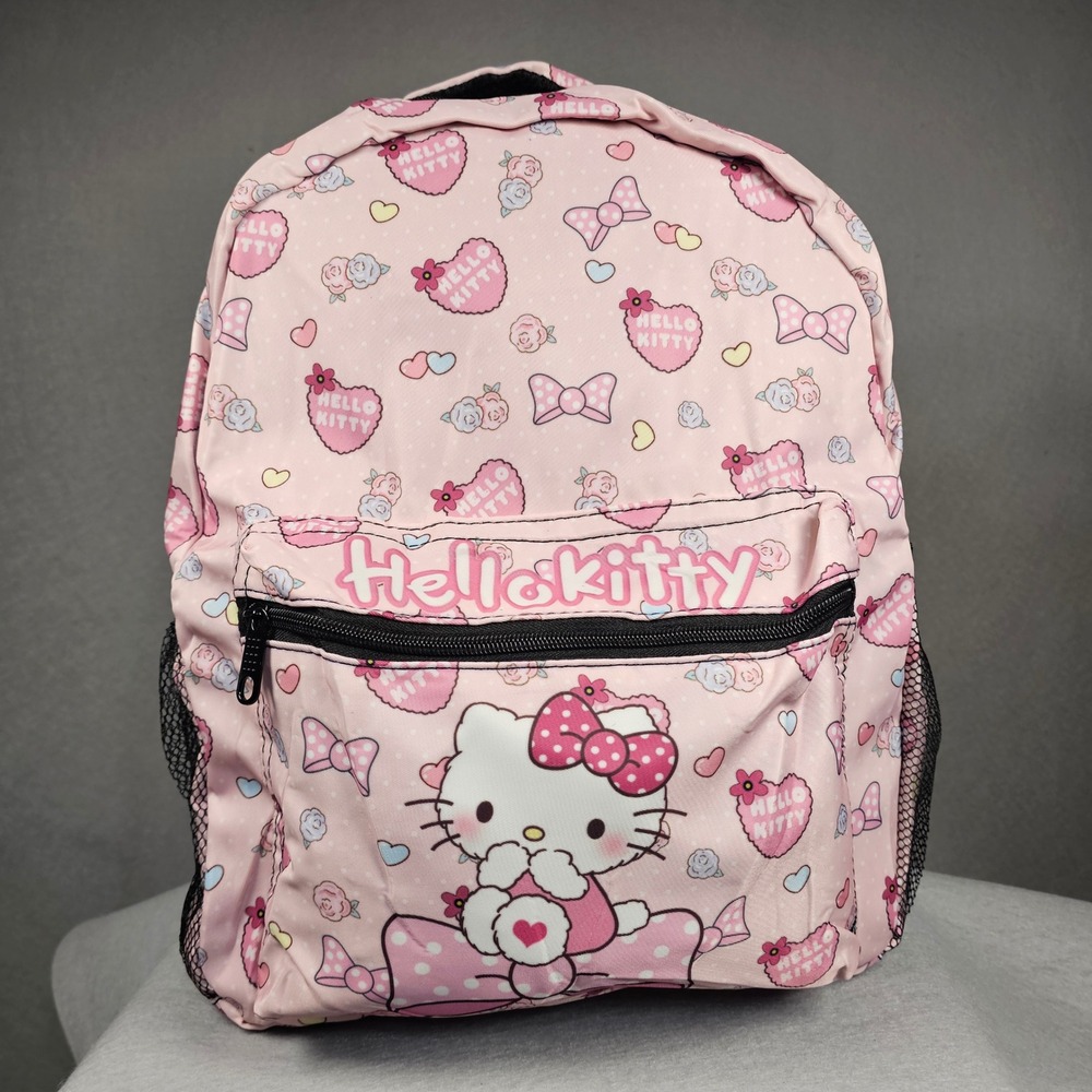 Hello Kitty Sanrio Pink Mini Backpack Hearts Roses Bows Kids Kawaii Bag